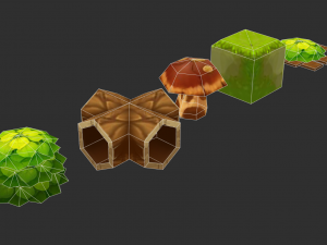Jungle Items 2 Hand-Painted Game Assets 3Dモデル