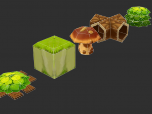 Jungle Items 2 Hand-Painted Game Assets 3Dモデル