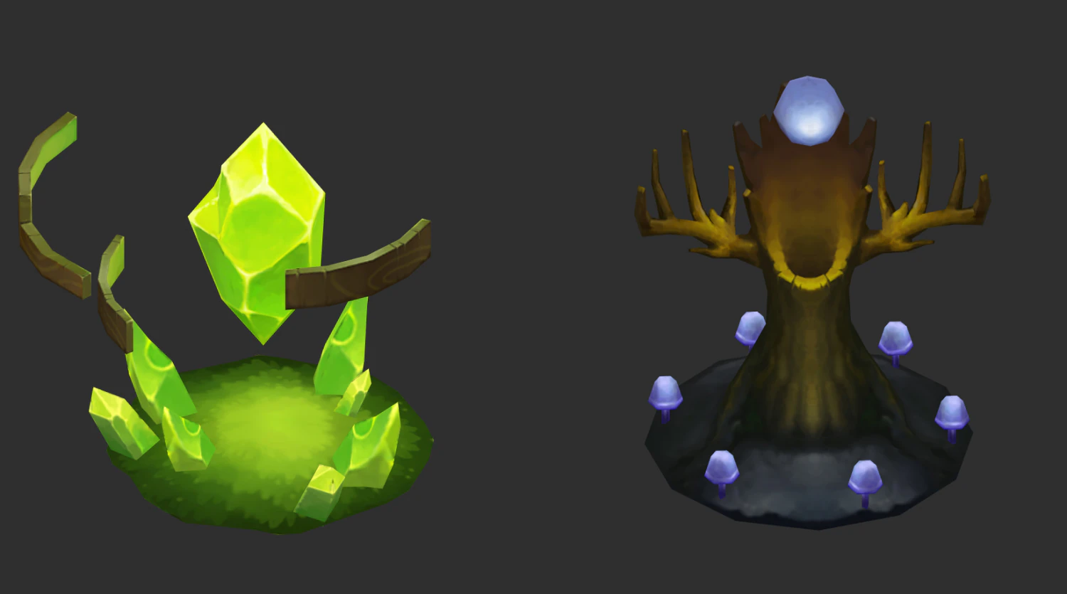 Waterfall Tower Hand-Painted Game Assets 3D Model .c4d .max .obj .3ds .fbx .stl .blend