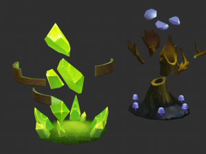 Waterfall Tower Hand-Painted Game Assets 3D मॉडल