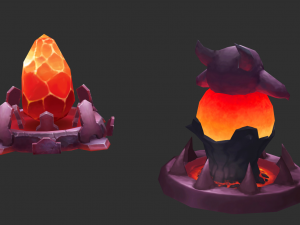 Volcano Tower Hand-Painted Game Assets Model 3D
