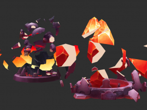 Volcano Tower Hand-Painted Game Assets Model 3D