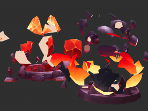 Volcano Tower Hand-Painted Game Assets Model 3D
