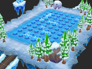 Christmas Map Hand-Painted Game Assets 3D Model