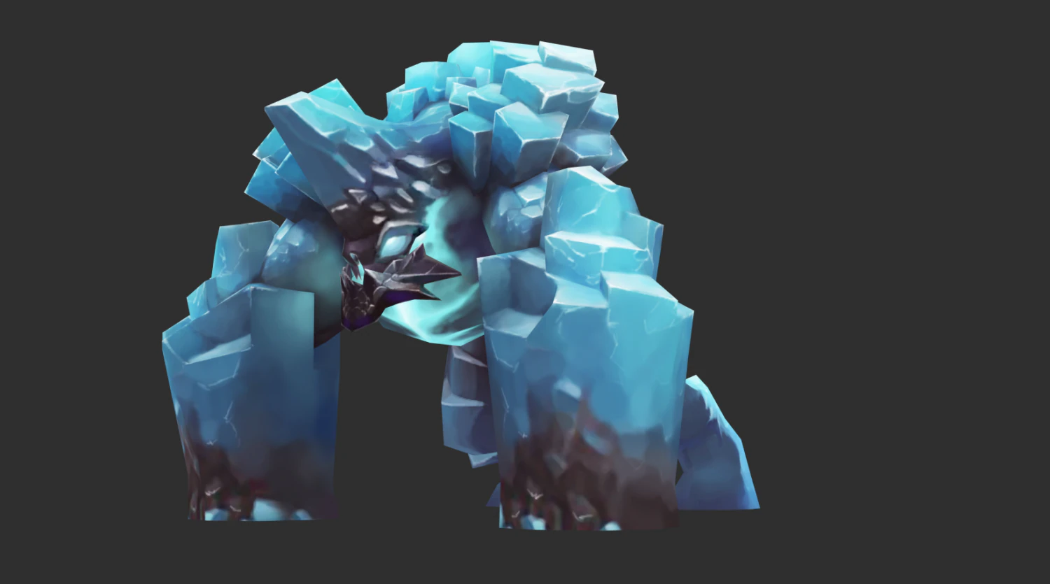 Boss Blue Malphite Hand-Painted Game Assets 3D Model .c4d .max .obj .3ds .fbx .stl .blend