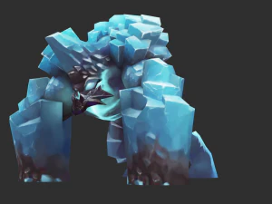 Recursos do jogo pintados &agrave; m&atilde;o Boss Blue Malphite Modelo 3D