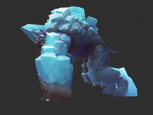 Boss Blue Malphite Hand-Painted Game Assets 3D Model