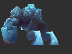 Boss Blue Malphite Hand-Painted Game Assets 3D Model
