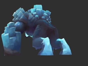 Boss Blue Malphite Hand-Painted Game Assets 3D Model
