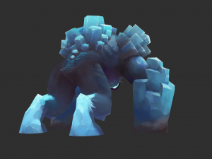 Boss Blue Malphite Hand-Painted Game Assets 3D Model