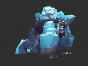 Boss Blue Malphite Hand-Painted Game Assets 3D Model