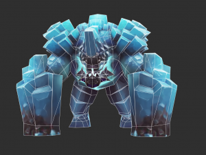 Boss Blue Malphite Hand-Painted Game Assets 3D Model