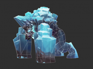 Boss Blue Malphite Hand-Painted Game Assets 3D Model