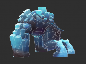 Boss Blue Malphite Hand-Painted Game Assets 3D Model
