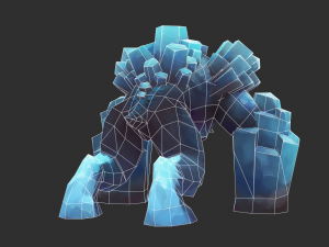 Boss Blue Malphite Hand-Painted Game Assets 3D Model