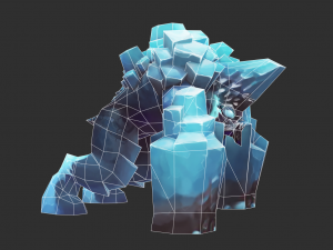 Boss Blue Malphite Hand-Painted Game Assets 3D Model