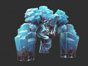 Boss Blue Malphite Hand-Painted Game Assets 3D Model