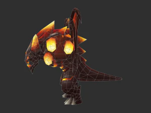 Boss Fire Hand-Painted Game Assets 3D Model