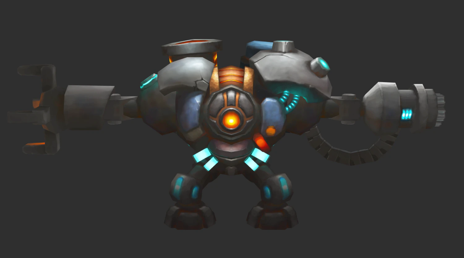 Boss Robot 1 Malphite Hand-Painted Game Assets 3D Model .c4d .max .obj .3ds .fbx .stl .blend 
