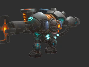 Boss Robot 1 Malphite Hand-Painted Game Assets 3D Model