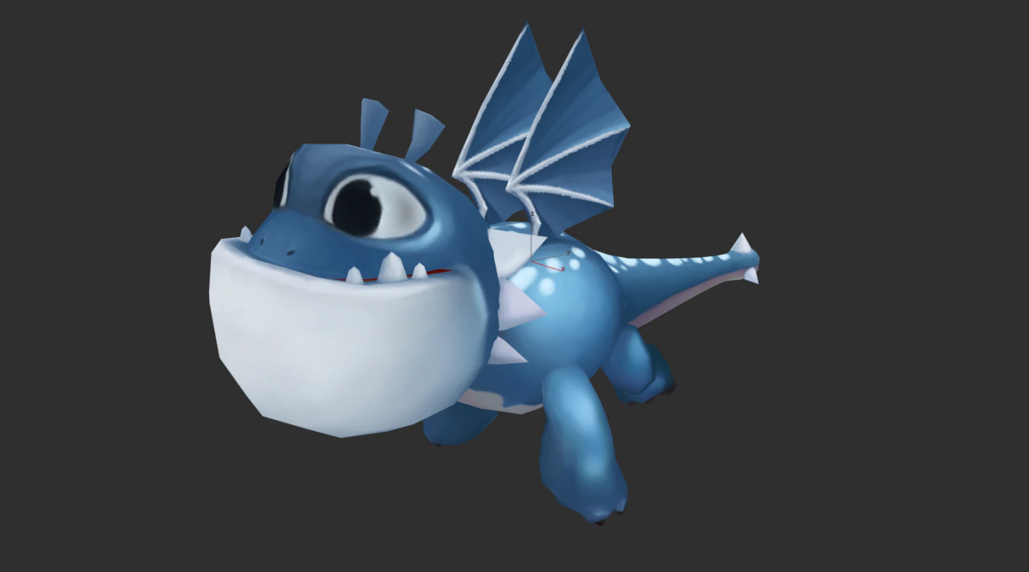 Blue Dragon Hand-Painted Game Assets 3D Model .c4d .max .obj .3ds .fbx .stl .blend