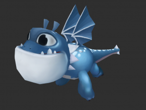Blue Dragon Hand-Painted Game Assets 3D Model