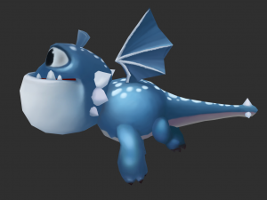 Blue Dragon Hand-Painted Game Assets 3D Model