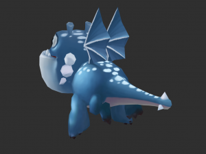 Blue Dragon Hand-Painted Game Assets 3D Model
