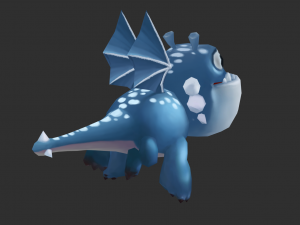 Blue Dragon Hand-Painted Game Assets 3D Model