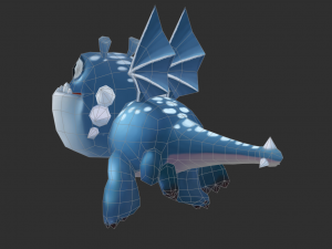 Blue Dragon Hand-Painted Game Assets 3D Model