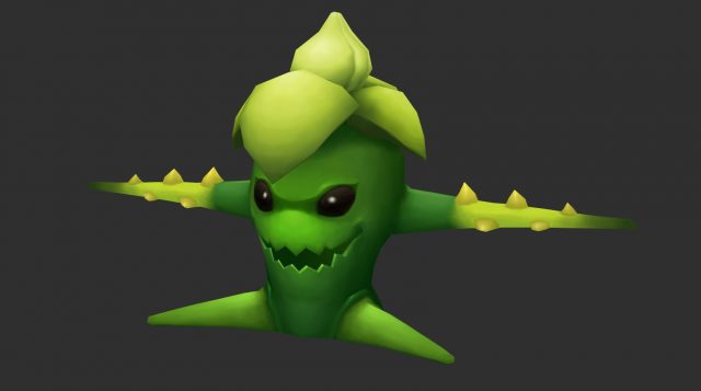 Green Tree Monster Hand-Painted Game Assets 3D 모델 .c4d .max .obj .3ds .fbx .stl .blend 