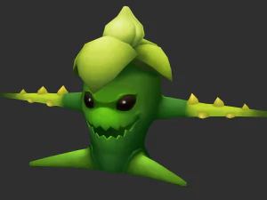 Recursos do jogo pintados &agrave; m&atilde;o do monstro da &aacute;rvore verde Modelo 3D