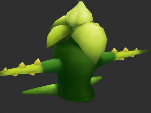 Green Tree Monster Hand-Painted Game Assets 3D 모델