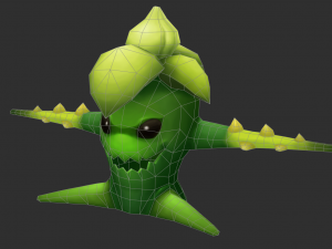 Green Tree Monster Hand-Painted Game Assets 3D 모델
