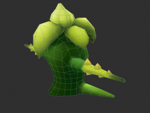 Green Tree Monster Hand-Painted Game Assets 3D 모델