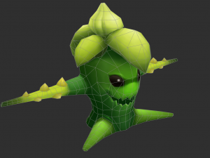 Green Tree Monster Hand-Painted Game Assets 3D 모델