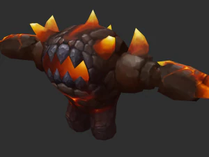 Fire Enemy 2 Hand-Painted Game Assets 3D Model