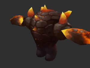 Fire Enemy 2 Hand-Painted Game Assets 3D Model