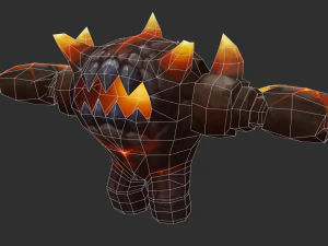 Fire Enemy 2 Hand-Painted Game Assets 3D Model