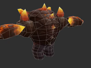 Fire Enemy 2 Hand-Painted Game Assets 3D Model
