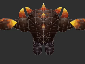 Fire Enemy 2 Hand-Painted Game Assets 3D Model
