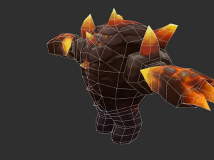 Fire Enemy 2 Hand-Painted Game Assets 3D Model