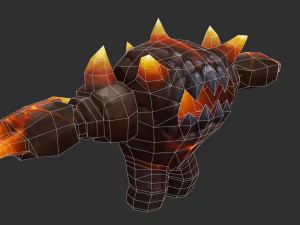 Fire Enemy 2 Hand-Painted Game Assets 3D Model
