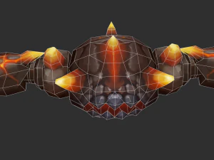 Fire Enemy 2 Hand-Painted Game Assets 3D Model