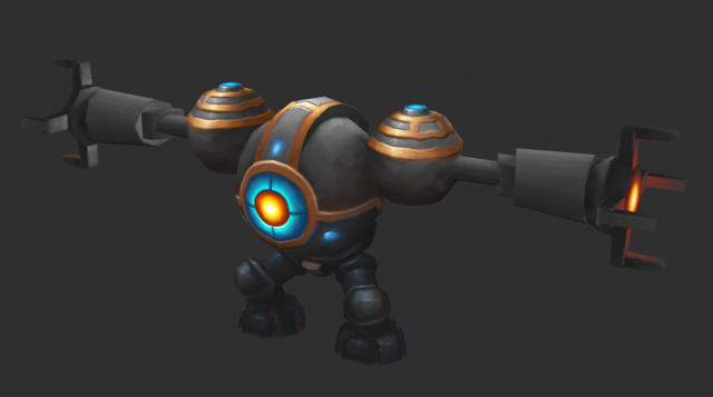 Enemy Robot 1 Hand-Painted Game Assets 3D Model .c4d .max .obj .3ds .fbx .stl .blend