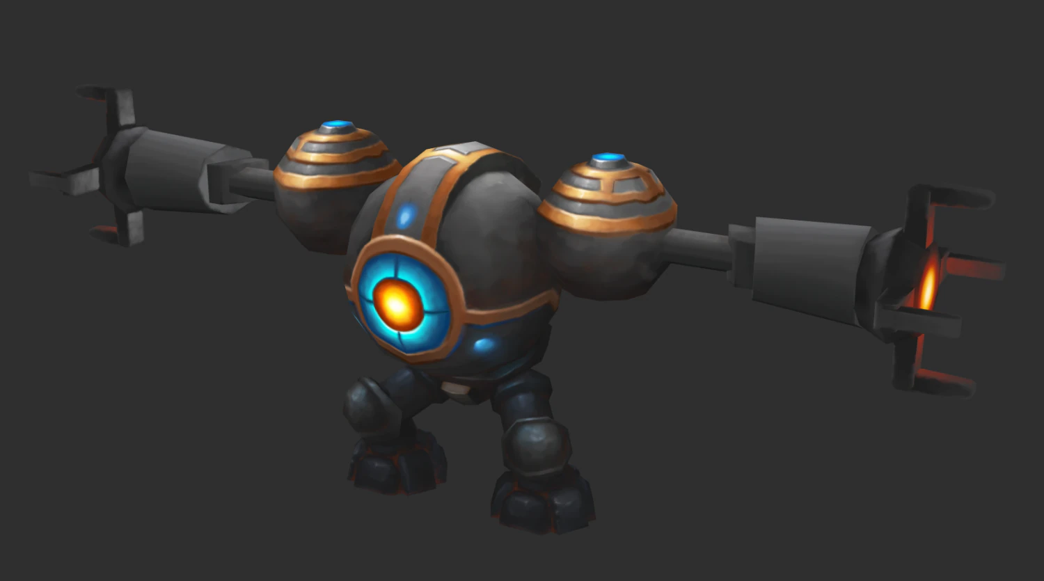 Enemy Robot 1 Hand-Painted Game Assets 3D Model .c4d .max .obj .3ds .fbx .stl .blend
