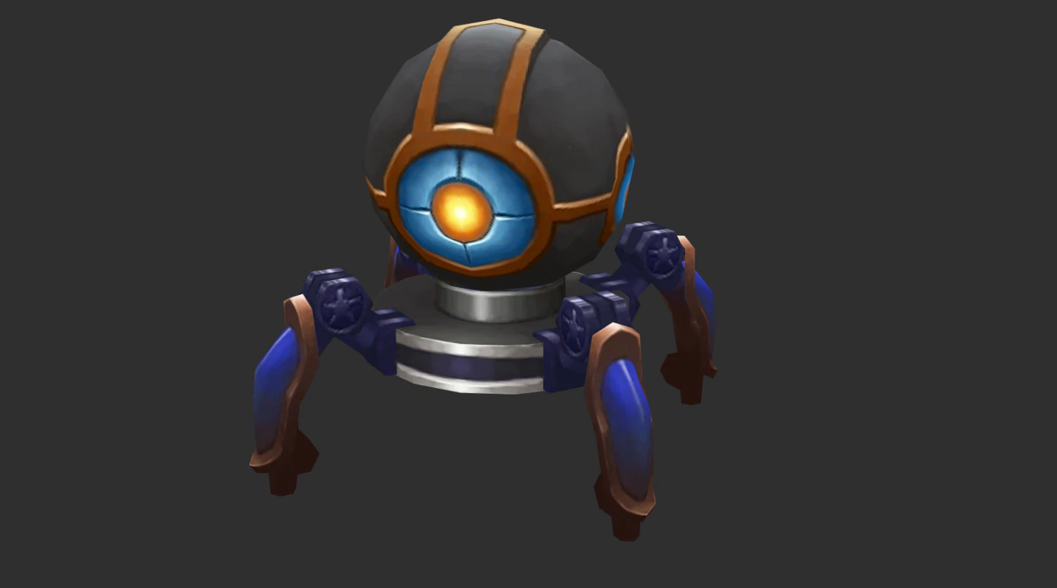 Spider Robot Hand-Painted Game Assets 3D Model .c4d .max .obj .3ds .fbx .stl .blend