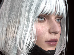 Cyborg Girl Highpoly Character 3D Model