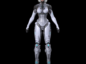 Cyborg Girl Highpoly Character 3D-Modell