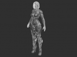 Cyborg Girl Highpoly Character 3D-Modell